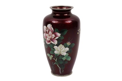 Lot 846 - A Japanese ginbari cloisonne vase