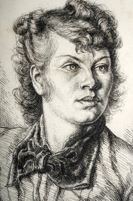 Lot 44 - Paul Drury - Lady with a Bow-Necked Blouse | etching