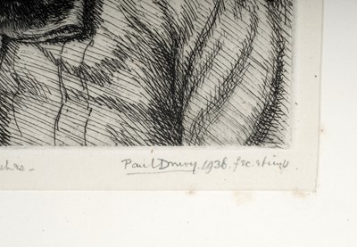 Lot 44 - Paul Drury - Lady with a Bow-Necked Blouse | etching