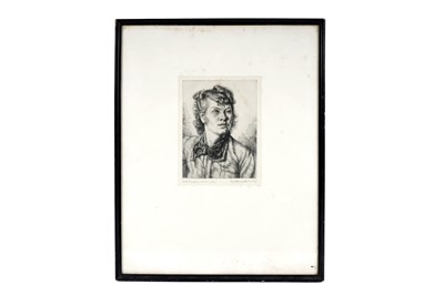 Lot 44 - Paul Drury - Lady with a Bow-Necked Blouse | etching
