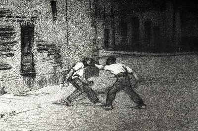 Lot 46 - Frank Lewis Emanuel - Street fighting | aquatint etching