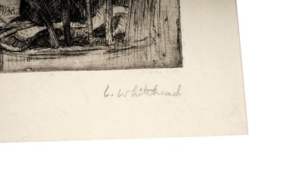 Lot 37 - Lilian Whitehead - A woman mending | etching