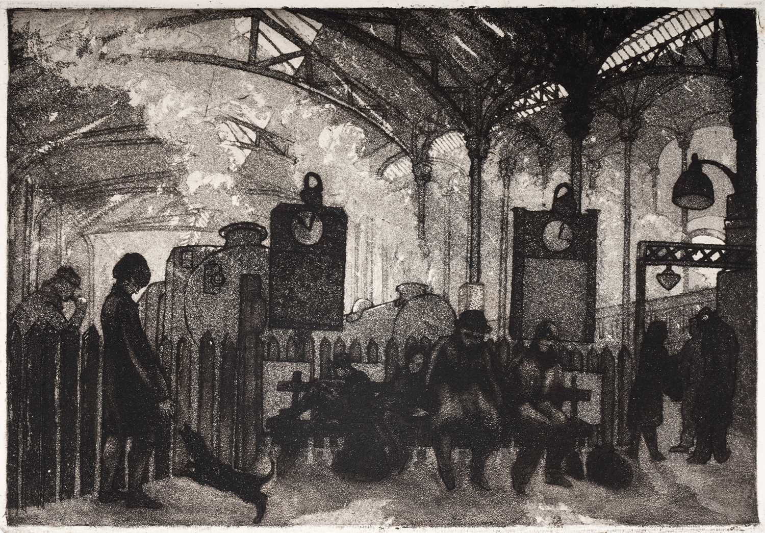 Lot 8 - Christian Vlasto - The train station | aquatint etching