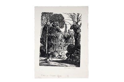 Lot 7 - Barbara Greg - Birds in Roper's Park | wood engraving
