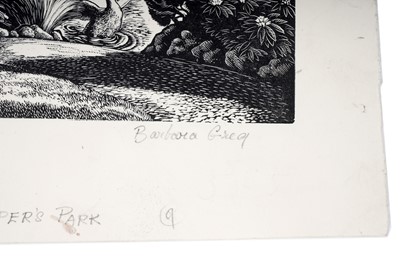 Lot 7 - Barbara Greg - Birds in Roper's Park | wood engraving
