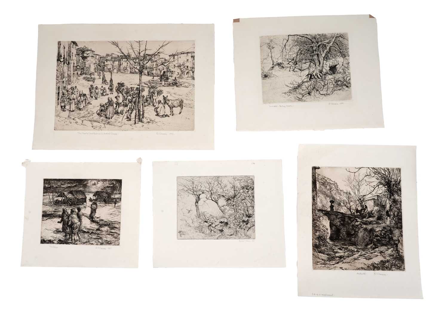 Lot 24 - Raymond Teague Cowern - Six studies | etchings