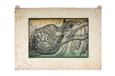 Lot 6 - Elsie Marion Henderson - Leopard Watching | lithograph