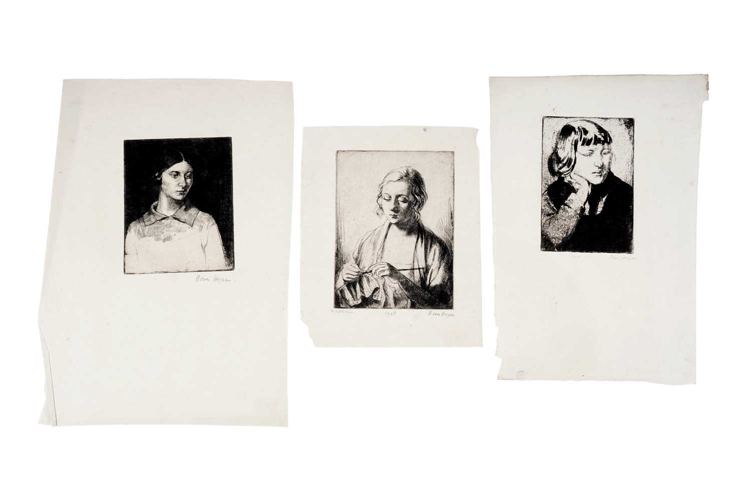 Lot 27 - Rosa Somerville Hope - Three female studies | etchings