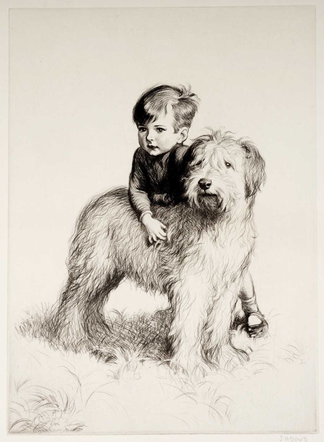 Lot 42 - James Henry Dowd - Boy with dog | etching