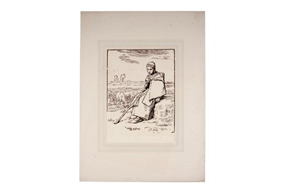 Lot 31 - Jean François Millet - Shepherdess Seated | woodcut