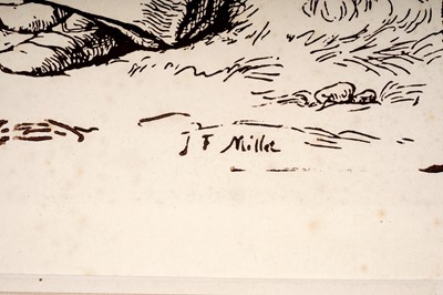 Lot 31 - Jean François Millet - Shepherdess Seated | woodcut