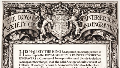 Lot 1 - The Royal Society of Painter-Etchers and Engravers Diploma of membership