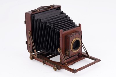Lot 129 - A Thornton Pickard ‘Ruby’ mahogany and brass plate camera