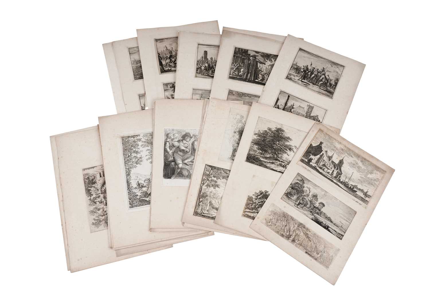 Lot 21 - A collection of 16th Century and later mounted engravings and etchings