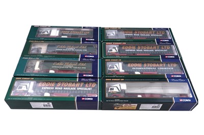 Lot 812 - A collection of eight boxed Corgi Eddie Stobart Ltd 1:50 scale diecast trucks and trailers