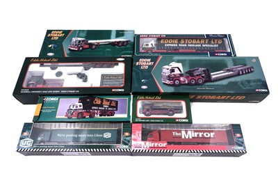 Lot 814 - A collection of eight boxed Corgi Eddie Stobart Ltd 1:50 scale diecast trucks and trailers
