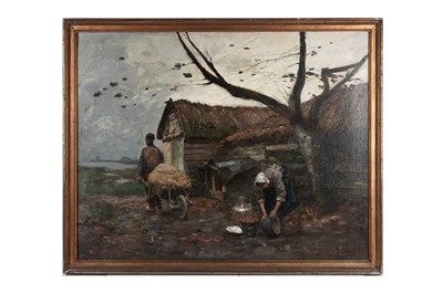 Lot 715 - Late 19th Century Dutch School - The Thatched Farmstead | oil