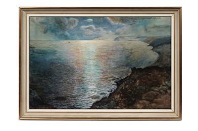 Lot 844 - Bertram Walter Dumbleton - View of a Cape with a Boat | watercolour