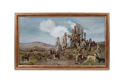 Lot 31 - W.S. Armstrong - Sheepdog trials in the Lake District | oil