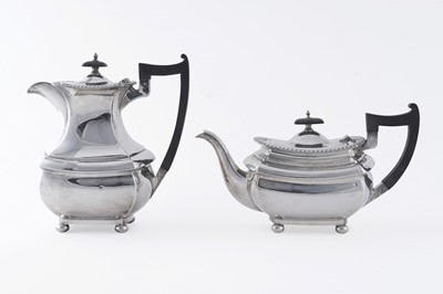 Lot 14 - A George V/Edward VIII silver four-piece tea service