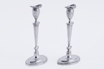Lot 339 - A pair of George V silver candlesticks