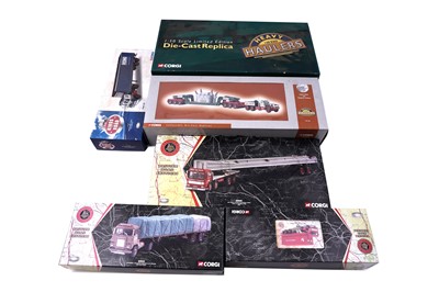 Lot 817 - A collection of six boxed Corgi 1:50 scale diecast trucks and trailers