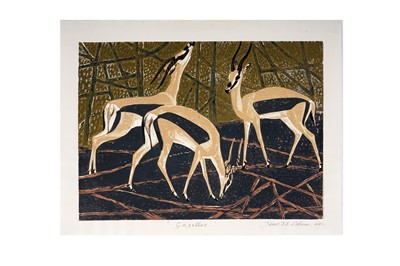 Lot 10 - James Thomas Armour Osborne - Gazelles | woodcut