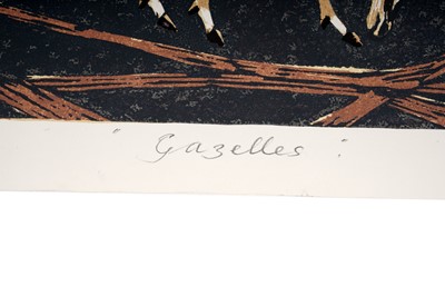 Lot 10 - James Thomas Armour Osborne - Gazelles | woodcut