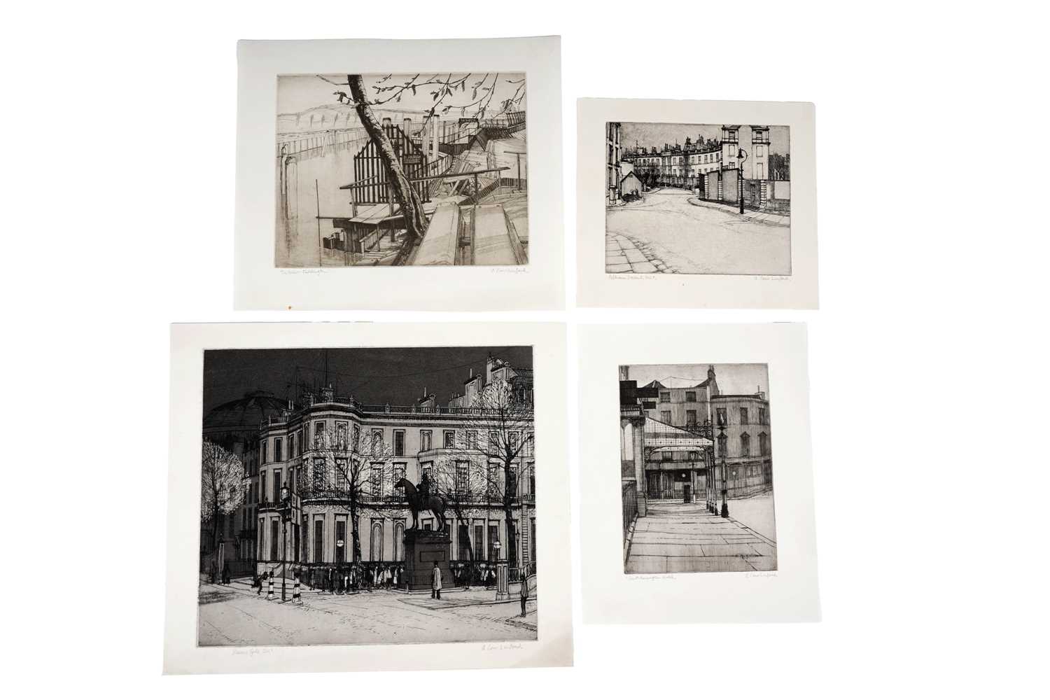 Lot 52 - Alan Carr Linford - Four landscape etchings