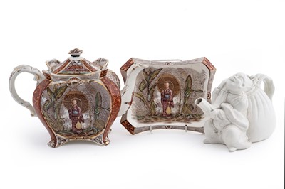 Lot 196 - A Burgess & Lee Aesthetic Movement teapot and stand and another