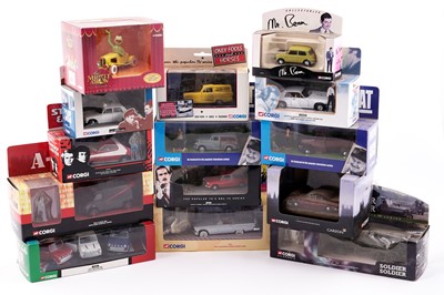 Lot 838 - A collection of fourteen Corgi diecast TV and film related vehicles