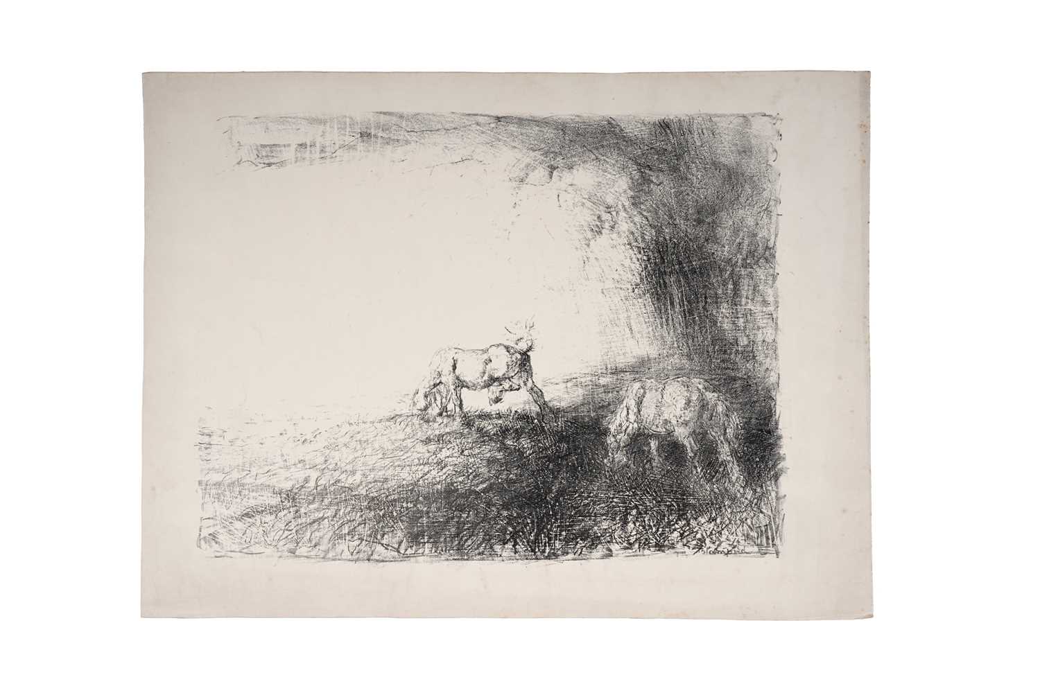 Lot 11 - Edmund Blampied - Two horses | lithograph