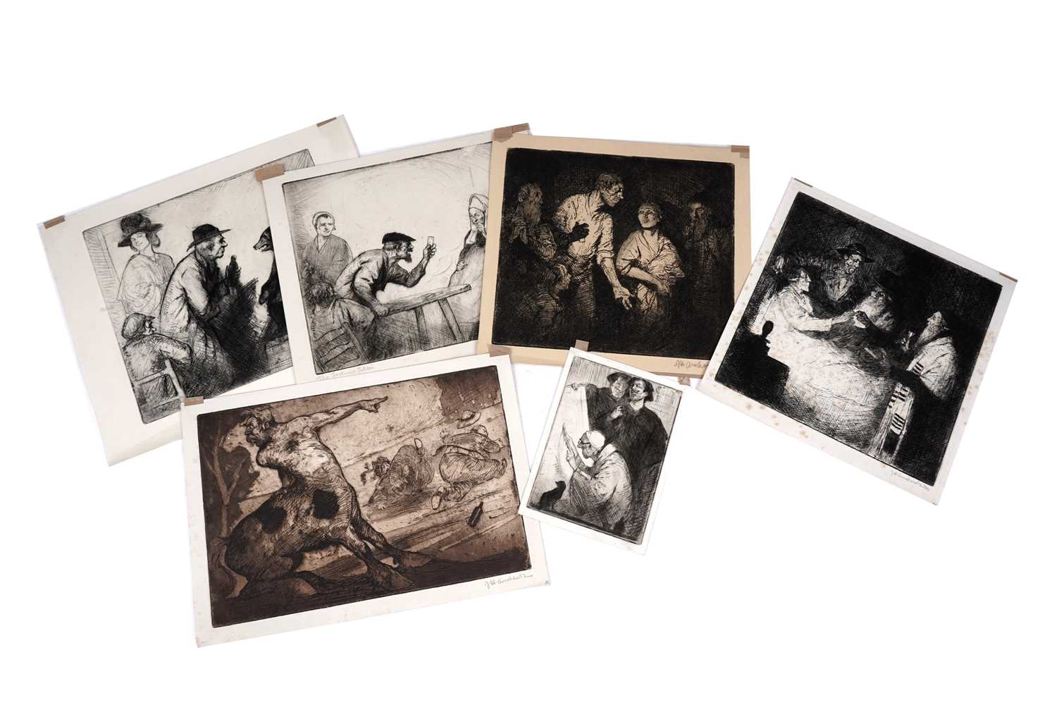 Lot 16 - John Henry Amshewitz | Six figural studies | etchings