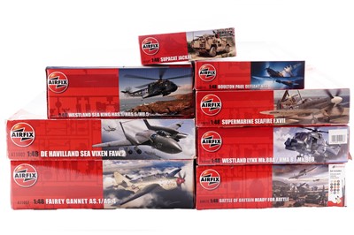 Lot 894 - A collection of eight 1:48 scale Airfix model kits