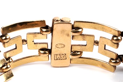Lot 612 - A Chinese high carat gold fancy gate-link bracelet