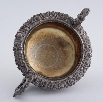 Lot 114 - A late George III silver three piece tea service