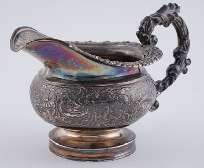 Lot 114 - A late George III silver three piece tea service
