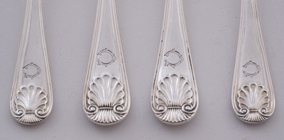 Lot 196 - A late Victorian silver part service of Military, Thread and Shell pattern flatware