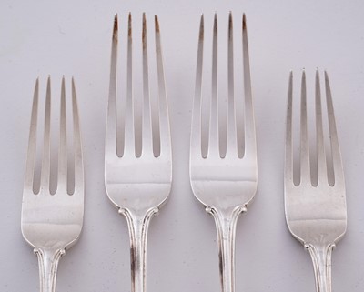 Lot 196 - A late Victorian silver part service of Military, Thread and Shell pattern flatware