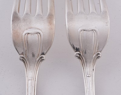 Lot 196 - A late Victorian silver part service of Military, Thread and Shell pattern flatware