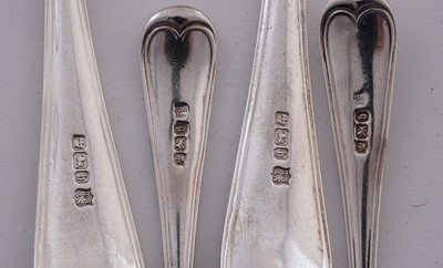 Lot 196 - A late Victorian silver part service of Military, Thread and Shell pattern flatware