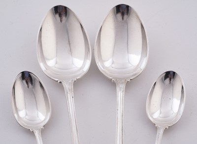 Lot 196 - A late Victorian silver part service of Military, Thread and Shell pattern flatware