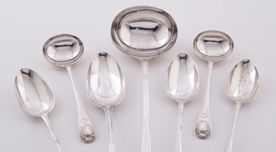 Lot 196 - A late Victorian silver part service of Military, Thread and Shell pattern flatware