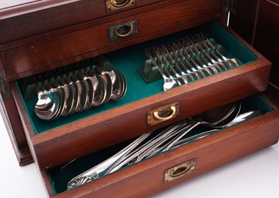 Lot 196 - A late Victorian silver part service of Military, Thread and Shell pattern flatware