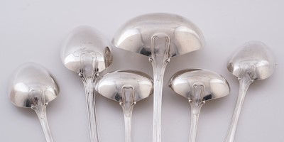 Lot 196 - A late Victorian silver part service of Military, Thread and Shell pattern flatware