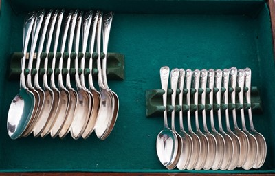Lot 196 - A late Victorian silver part service of Military, Thread and Shell pattern flatware