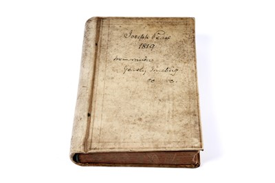 Lot 495 - A bound manuscript memoranda book of the Yearly Meeting of the Religious Society of Friends