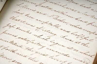 Lot 498 - A manuscript book containing 'A Copy of an Account of Rachel Wilson's Religious Visit'