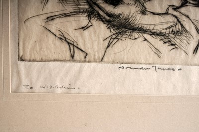 Lot 35 - Norman Thomas Janes - The reading professor | etching