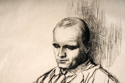 Lot 35 - Norman Thomas Janes - The reading professor | etching